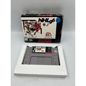 NHL 96 EA Super Nintendo SNES BOX + CARTRIDGE TRAY + INSERTS + Game